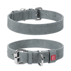 Ошейник для собак кожаный Collar WAUDOG Classic Ш 15 мм Дл 27-36 см Серый