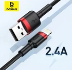 Кабель Baseus Cafule Cable USB For Lightning 2.4A для Apple|iPhone 1 м CALKLF-B19 Black-Red