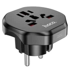 Сетевого зарядного пристрою HOCO AC6 Unimpeded universal conversion plug Black (6931474791511)