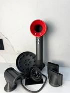 Фен Super Hair Dryer сіро-червоний з іонізацією та турборежимом 5 насадок