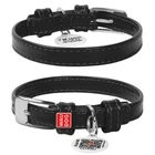 Кожаный ошейник для собак WAUDOG Glamour с QR паспортом без украшений XS Ш 12 мм 21-29 см Black (32561)