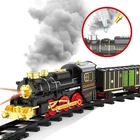 Железная дорога 699-34 A, аккумулятор 3.7 V, локомотив, 5 вагонов, звуки, подсветка, парогенератор.