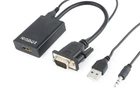 Адаптер Cablexpert (A-VGA-HDMI-01) VGA-HDMI, со звуком, 0.15м, черный