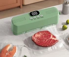 Бездротовий вакуумний пакувальник для продуктів вакууматор із цифровим екраном Vacuum Sealer 1425 Зелений
