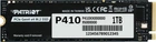 SSD NVMe накопитель PATRIOT P410 1Tb PCIe Gen4x4 M.2 2280 (P410P1TBM28H)