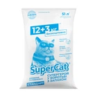 Древесный наполнитель Collar SuperCat 12+3 кг в экономичной упаковке (синий) гран 6 мм