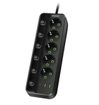 Сетевой фильтр-удлинитель DYXON PRO-1098 5.0 м 5 розеток 2 USB-A 1 USB-C (PD) Black