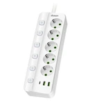 Сетевой фильтр-удлинитель DYXON PRO-1098 5.0 м 5 розеток 2 USB-A 1 USB-C (PD) White