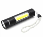 Світлодіодний ручний ліхтар Bailong 510 LED з фокусуванням променя акумулятор USB зарядка алюмінієвий корпус чорний