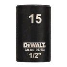 Головка торцева ударна "IMPACT" DeWALT, коротка, 1/2" х 15 мм, шестигранна (DT7533)