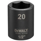 Головка торцева ударна "IMPACT" DeWALT, коротка, 1/2" х 20 мм, шестигранна (DT7538)