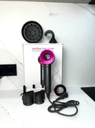 Фен Super Hair Dryer серо-розовый с ионизацией и турборежимом 5 насадок