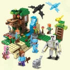 Конструктор minecraft База на дереве возле водопада с фигурками на 587 деталей (695)