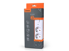 Мережевий подовжувач 3п 3м 1.5мм з/з та кнопкою White ONCORD (VF-PD33G-W) VIDEX