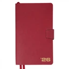Дневник-деловая записная книжка 12х20 см Leo Planner датированный 2026 "Alpha", мягкий, бордовый, 352 страницы (252630)