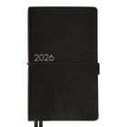 Дневник-деловая записная книжка 12х20 см Leo Planner датированный 2026 "Glory", мягкий, черный, 352 страницы (252632)