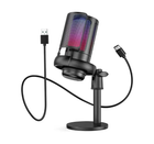 Мікрофон ME6S USB конденсаторний для ПК та з RGB підсвічуванням