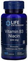 Вітамін В3 ніацин Life Extension Vitamin B3 Niacin 100 капсул