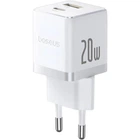 Зарядное Устройство Baseus Palm Fast Charger 20W (Type-C+USB) white