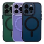 Чохол TPU+PC Magnetic Matte Camera Lens with Magsafe для iPhone 16 Pro Max Колір Purple