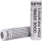 Высокотоковый аккумулятор RZTK LiitoKala HG2 18650 3000mAh 15A (20A max) Li-Ion 2 шт