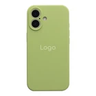 Чохол Silicone Case Full Size with Frame для iPhone 16 Колір 01.Mint