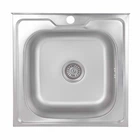 Кухонна мийка Brinex 5050, накладна, з сифоном, нержавіюча сталь, сатин (SD00054100)