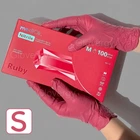 Перчатки нитриловые MediOK Ruby размер S бордового цвета 100 шт