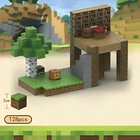 Магнитный конструктор My World minecraft 128 блоков и 4 фигурки база Стива в лесу Майнкрафт (690)