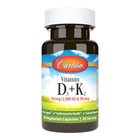 Витамин D3+K2, 2000 МЕ и 90 мкг, Vitamin D3+K2, Carlson, 60 вегетарианских капсул