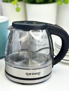 Электрочайник стеклянный Rainberg 2200 Вт для дома и офиса, 1 л, с индикатором уровня воды и работы (I522)