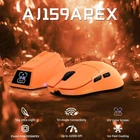 Игровая Мышка Ajazz AJ159 Apex Orange с экраном Беспроводная Трехрежимная 2.4G/Bluetooth/Кабель, 8000Hz, PAW3950, 42000 DPI, 56 грамм Ультралегкая