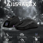 Игровая Мышка Ajazz AJ159 Apex Black с экраном Беспроводная Трехрежимная 2.4G/Bluetooth/Кабель, 8000Hz, PAW3950, 42000 DPI, 56 грамм Ультралегкая