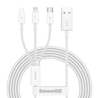 USB кабель Baseus Superior Series Fast Charging Data Cable USB to M+L+C 3.5A 1.5m White CAMLTYS-02