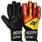 Професійні рукавиці воротарські із захистом пальців SOCCERMAX GK-4321 розмір 9 жовто-червоний