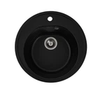 Гранитная кухонная мойка Valeso Luna 510x510 врезная, круглая, черный металлик (SP000047340)