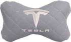 Подушка на подголовник автомобиля EVAtech ECO 27 х 16 см Tesla серый ромб с серой нитью (SPCRGGV040)