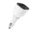 АЗП Hoco Z28 Power ocean cigarette lighter in-car charger digital displ 2USB 3.1A Білий