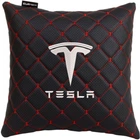Подушка в авто EVAtech ECO 30 x 30 см Tesla чорний ромб з червоною ниткою (SPSCSBRV040)