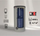 Бак ГВП KHT ВТ-C-01-1500-GP-PS, водонагрівач, бойлер 1500 літрів для теплових насосів, ізоляція знімна, нижній теплообмінник 4,7 м²