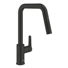 Змішувач для кухні Grohe QuickFix Start з висувним виливом, чорний матовий (306312430)