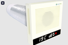 Рекуператор Climtec Quattro 150 Standard 26Вт + Тен 100Вт 100 м³/год 40 м² Фільтр пульт Д/К 3 Датчика параметрів повітря Таймер Підігрів дренажного каналу Білий