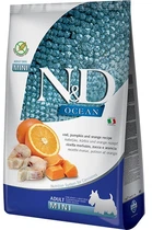 Беззерновой сухой корм Farmina N&D Grain OCEAN PUMPKIN для собак мелких пород с треской и апельсином