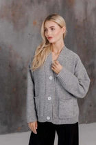 Кардиган вязаный женский ART KNIT Casual Wool Серый, L-XL 042685