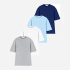 Набор футболок хлопковых длинных мужских Ray Oversize U0104M-4PACK2 S/M 4 шт Серый меланж/Белый/Голубой/Синий (RAY2000000038421)