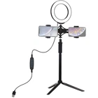 Кольцевая USB LED лампа Puluz PKT3038 6.2 " + штатив