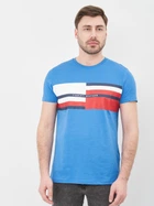Футболка хлопковая длинная мужская Tommy Hilfiger 10645.6 S Голубая