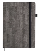Записная книга блокнот Buromax WOOD A5 96 л клетка иск.кожа серый (BM.295114-09)