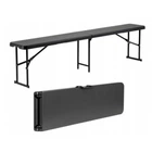 Лавка садова складна Bonro на 3 персони зі сталі та HDPE 182.5×28×43 см до 200 кг чорна (033-76-42400483)