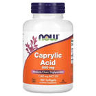 Каприлова кислота (масло МСТ) (Caprylic Acid) 600 мг, NOW Foods, 100 капсул